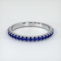 14K White Gold Blue Sapphire Eternity Wedding Band Video
