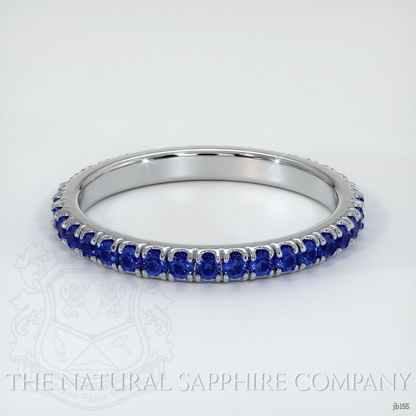 14K White Gold Blue Sapphire Eternity Wedding Band