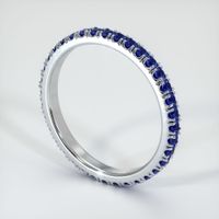 14K White Gold Blue Sapphire Eternity Wedding Band Image