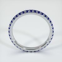 14K White Gold Blue Sapphire Eternity Wedding Band Image