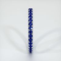 14K White Gold Blue Sapphire Eternity Wedding Band Image