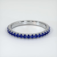 18K White Gold Blue Sapphire Eternity Wedding Band Video