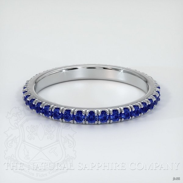 18K White Gold Blue Sapphire Eternity Wedding Band