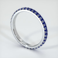 18K White Gold Blue Sapphire Eternity Wedding Band Image