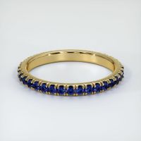18K Yellow Gold Blue Sapphire Eternity Wedding Band Video