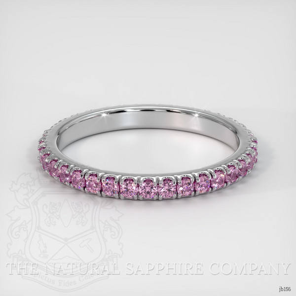 Platinum 950 Pink Sapphire Eternity Wedding Band