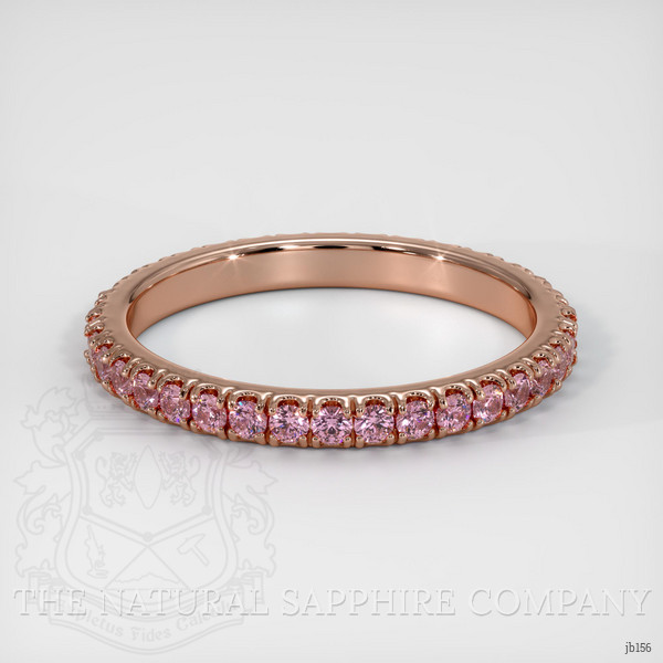 14K Rose Gold Pink Sapphire Eternity Wedding Band