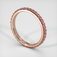 14K Rose Gold Pink Sapphire Eternity Wedding Band Image