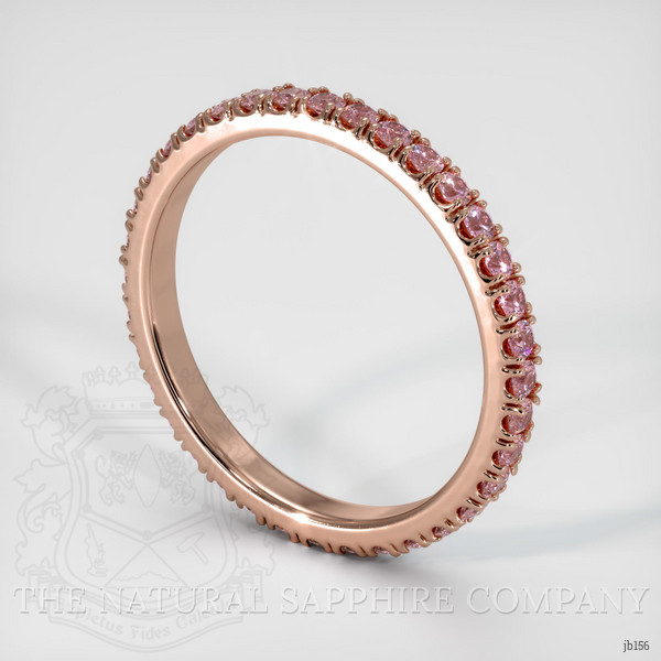 14K Rose Gold Pink Sapphire Eternity Wedding Band