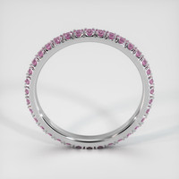 14K White Gold Pink Sapphire Eternity Wedding Band Image