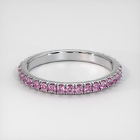 18K White Gold Pink Sapphire Eternity Wedding Band Video
