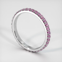 18K White Gold Pink Sapphire Eternity Wedding Band Image