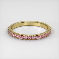 14K Yellow Gold Pink Sapphire Eternity Wedding Band Video