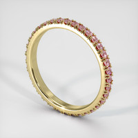 14K Yellow Gold Pink Sapphire Eternity Wedding Band Image