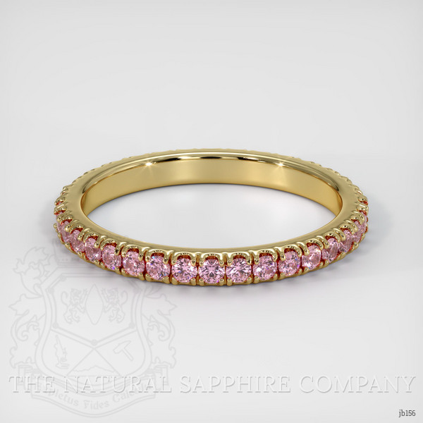 18K Yellow Gold Pink Sapphire Eternity Wedding Band