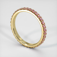 18K Yellow Gold Pink Sapphire Eternity Wedding Band Image