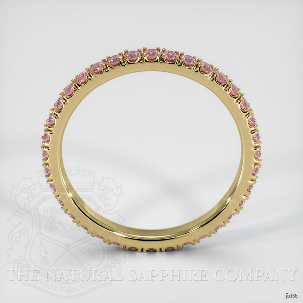 18K Yellow Gold Pink Sapphire Eternity Wedding Band