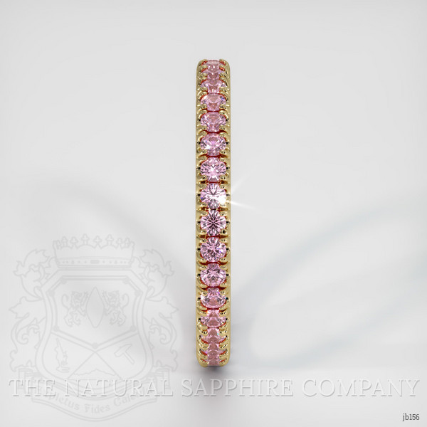 18K Yellow Gold Pink Sapphire Eternity Wedding Band