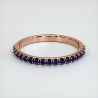 14K Rose Gold Blue Sapphire Pave Wedding Band Video