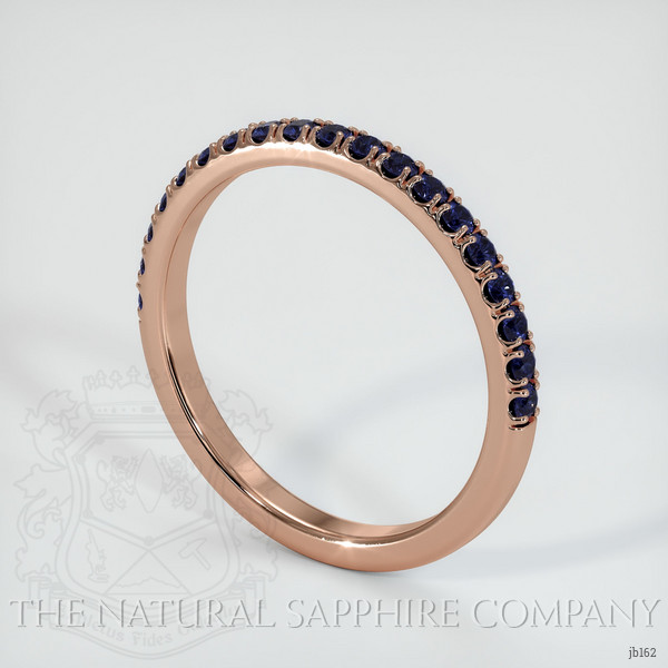 14K Rose Gold Blue Sapphire Pave Wedding Band