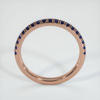 14K Rose Gold Blue Sapphire Pave Wedding Band Image