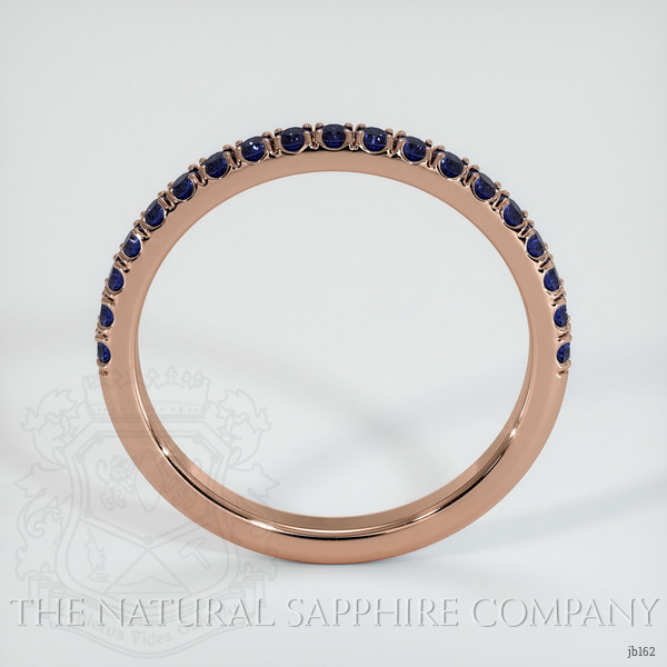 14K Rose Gold Blue Sapphire Pave Wedding Band