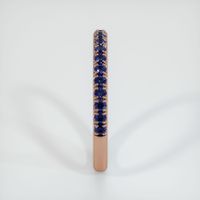 14K Rose Gold Blue Sapphire Pave Wedding Band Image