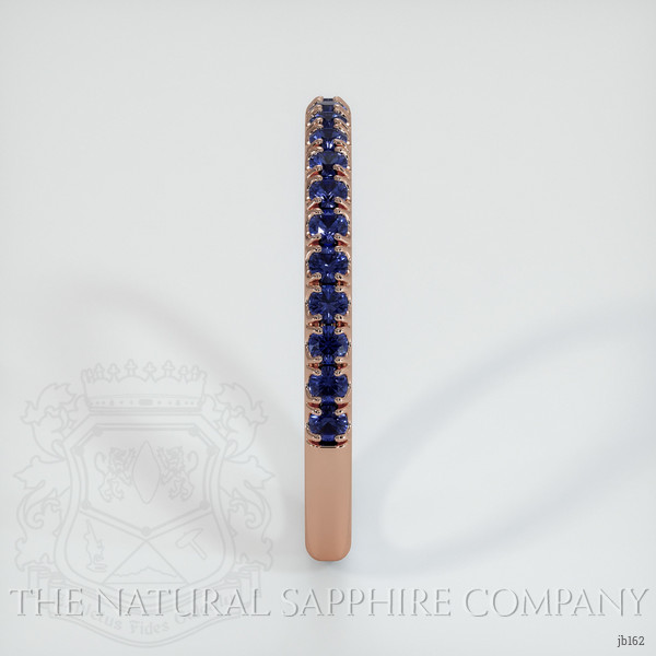 14K Rose Gold Blue Sapphire Pave Wedding Band