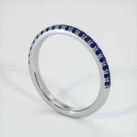 14K White Gold Blue Sapphire Pave Wedding Band Image
