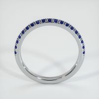 14K White Gold Blue Sapphire Pave Wedding Band Image