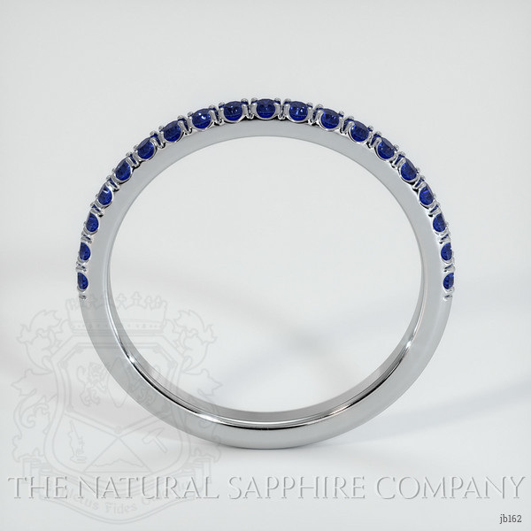 14K White Gold Blue Sapphire Pave Wedding Band