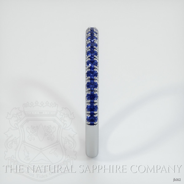 14K White Gold Blue Sapphire Pave Wedding Band