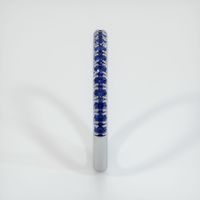 18K White Gold Blue Sapphire Pave Wedding Band Image