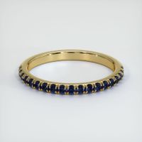 14K Yellow Gold Blue Sapphire Pave Wedding Band Video