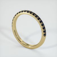 14K Yellow Gold Blue Sapphire Pave Wedding Band Image