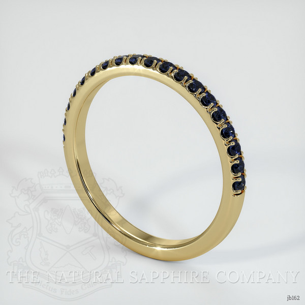 14K Yellow Gold Blue Sapphire Pave Wedding Band