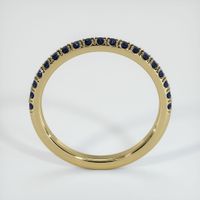 14K Yellow Gold Blue Sapphire Pave Wedding Band Image