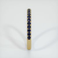 14K Yellow Gold Blue Sapphire Pave Wedding Band Image