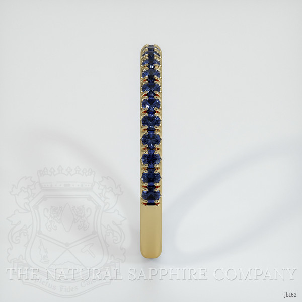 14K Yellow Gold Blue Sapphire Pave Wedding Band