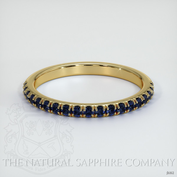 18K Yellow Gold Blue Sapphire Pave Wedding Band