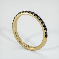 18K Yellow Gold Blue Sapphire Pave Wedding Band Image
