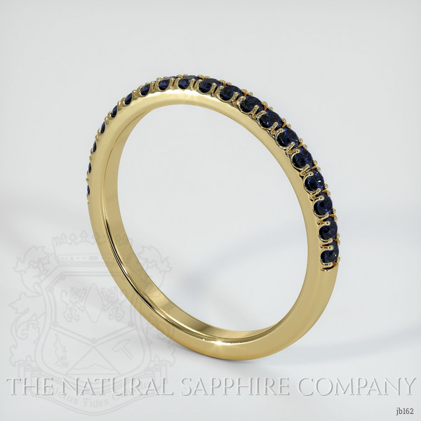 18K Yellow Gold Blue Sapphire Pave Wedding Band