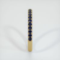 18K Yellow Gold Blue Sapphire Pave Wedding Band Image
