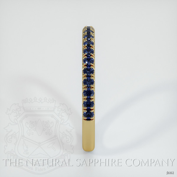 18K Yellow Gold Blue Sapphire Pave Wedding Band