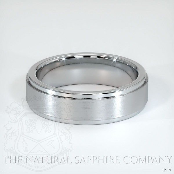 14K White Gold Men's Plain Band