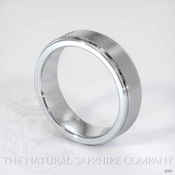 14K White Gold Men's Plain Band