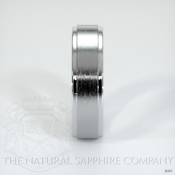 18K White Gold Men's Plain Band