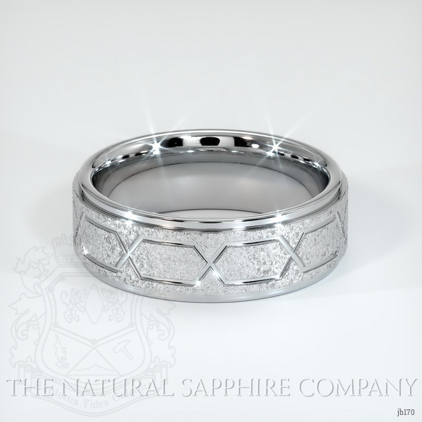 14K White Gold Men's Plain Band