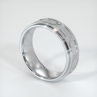 14K White Gold Men's Plain Band Image