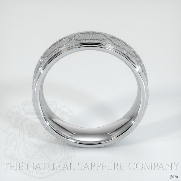 14K White Gold Men's Plain Band